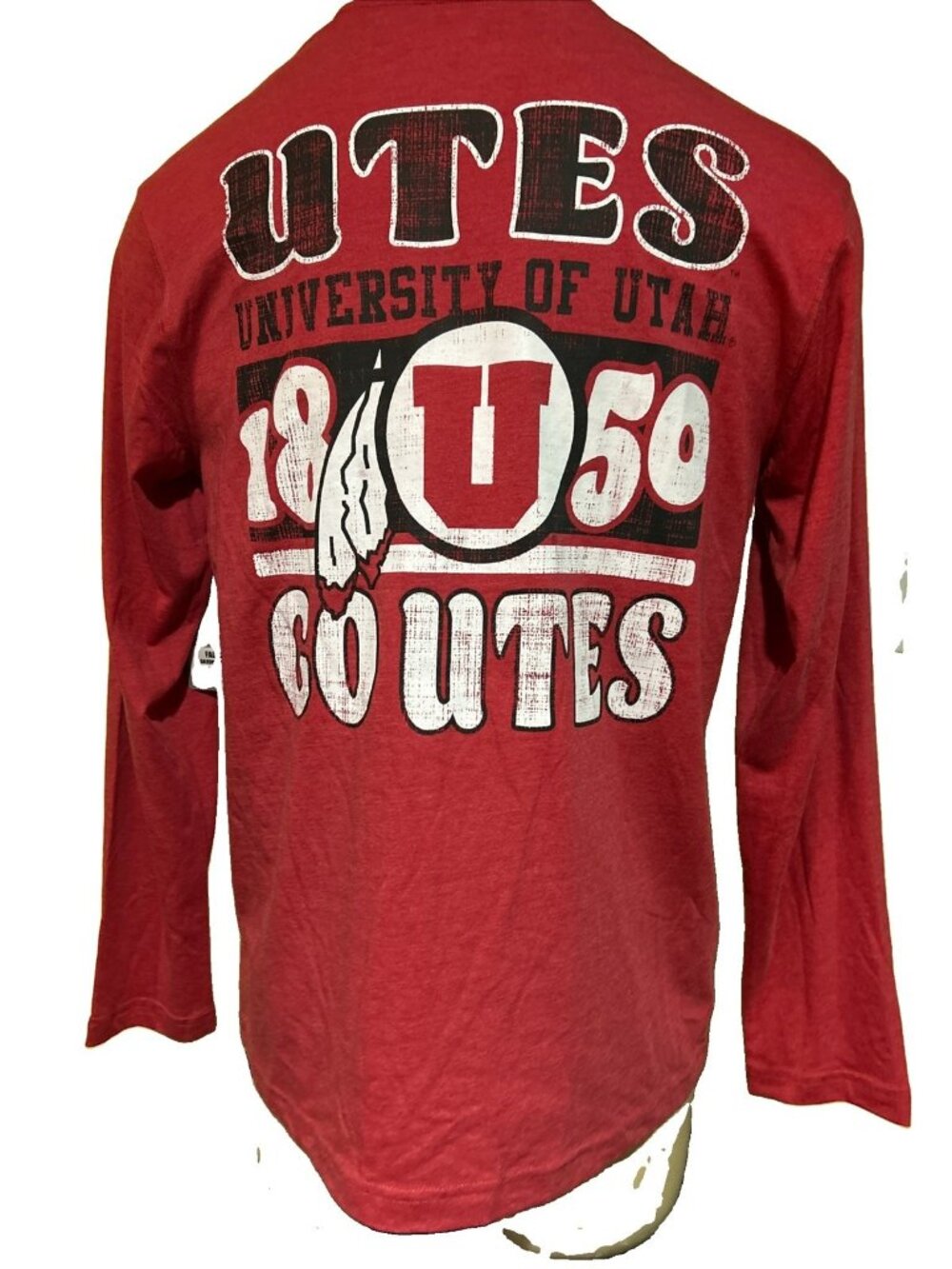 Utah Utes Colosseum Red Distressed Graphic Crew Neck Shirt Men's L NEW